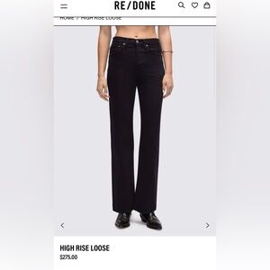 Re/Done High Rise Loose Black Jeans